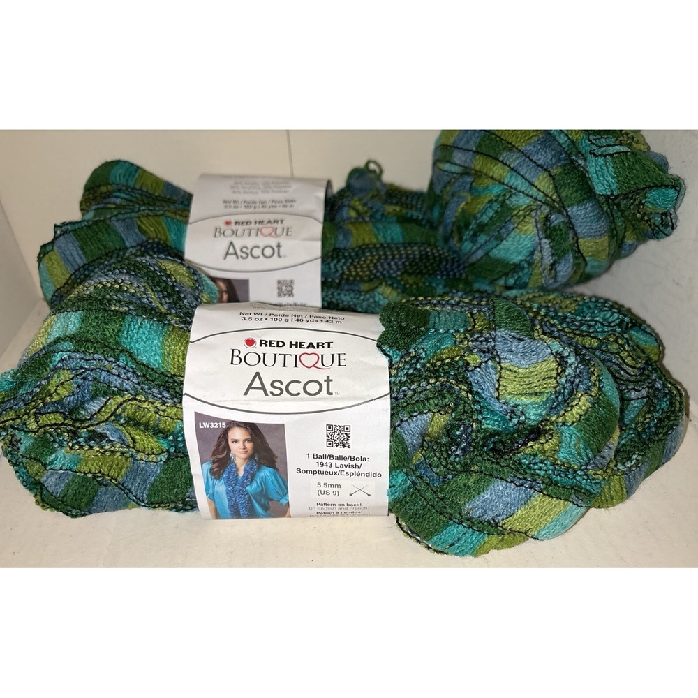 Red Heart‎ Boutique Ascot ruffle yarn, Pucker, lot of 3